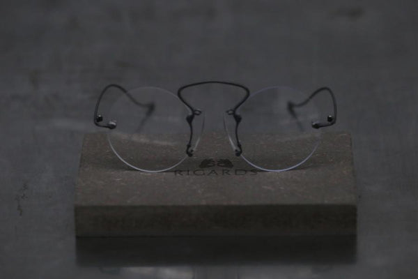 RIGARDS X UMA WANG Joint Stainless Steel Frameless Glasses RG-RG00UW9(A)-FGH Retro Black Frame Transparent